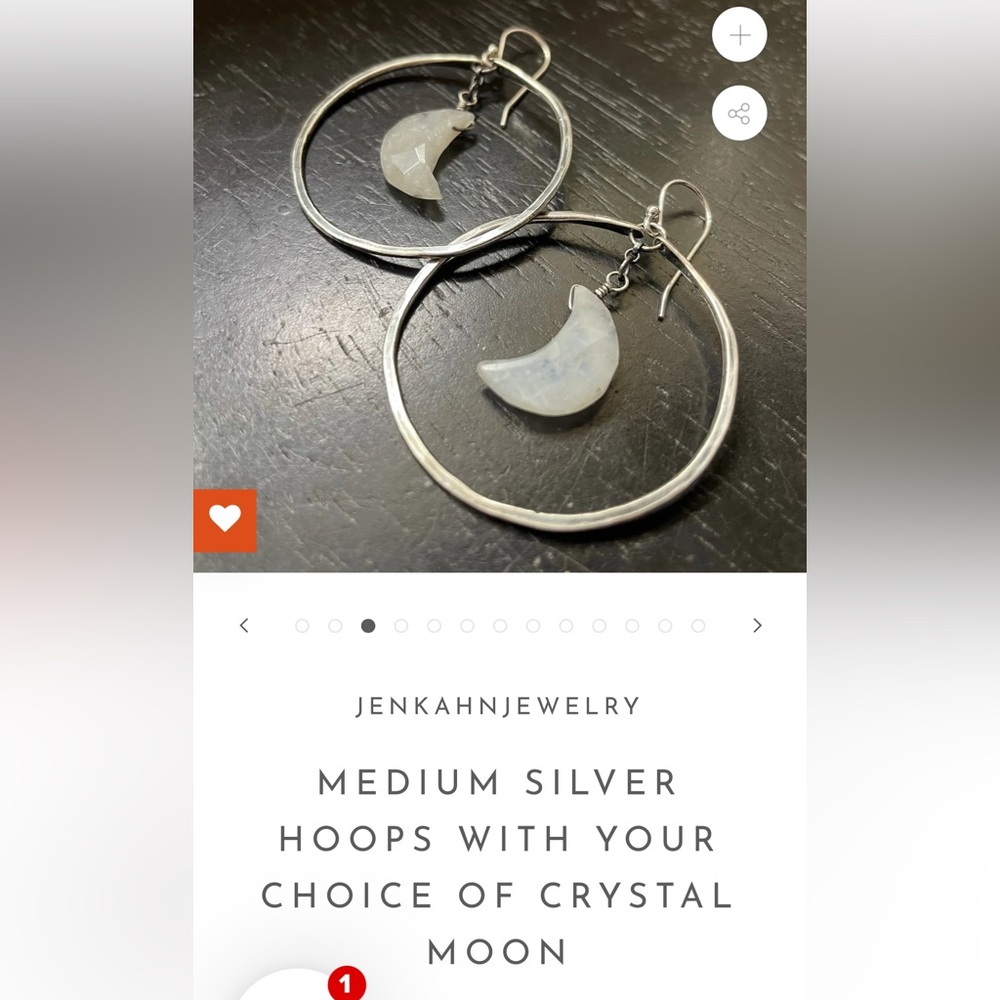 Jennifer Kahn Medium Silver Moon Hoop Earrings: Great condition